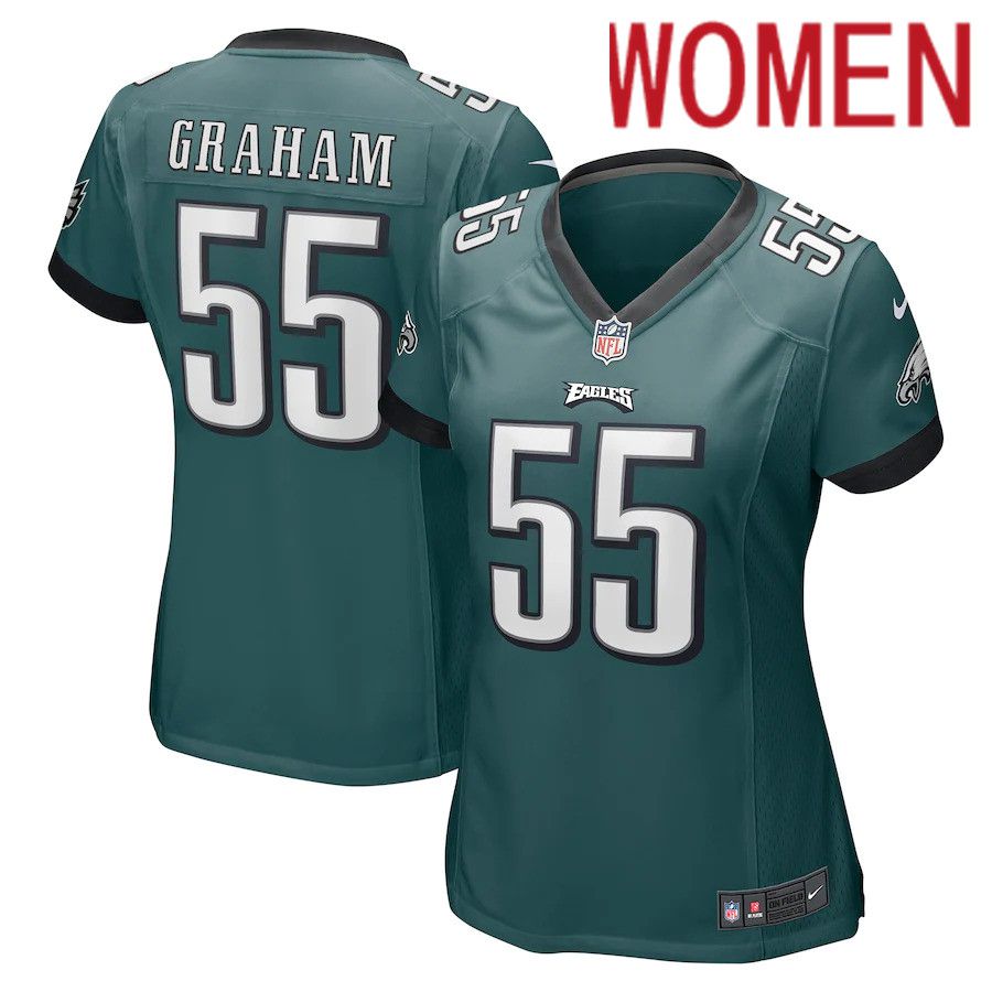 Women Philadelphia Eagles #55 Brandon Graham Nike Midnight Green Game NFL Jersey->women nfl jersey->Women Jersey